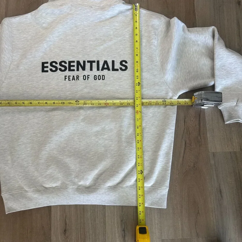 Fear of God Essentials Light Oatmeal Pullover Hoodie Size Medium Preloved
